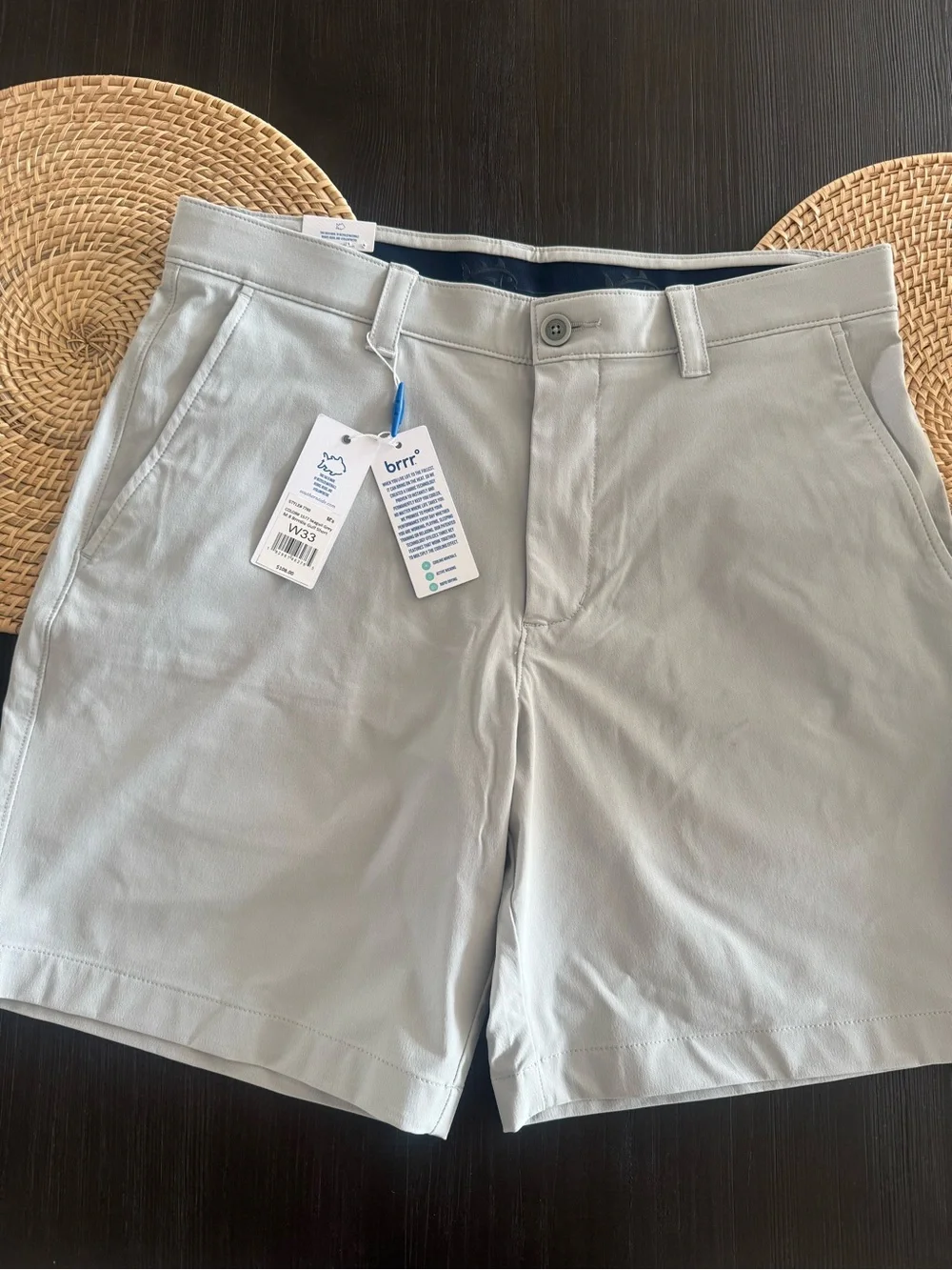 Southern Tide Light Gray Flat Front Performance Shorts